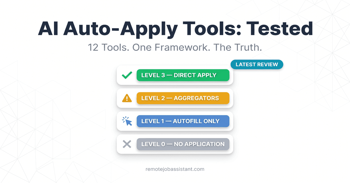 Side-by-side comparison of AI auto-apply tool interfaces on a laptop screen, with Trustpilot and BBB rating badges visible