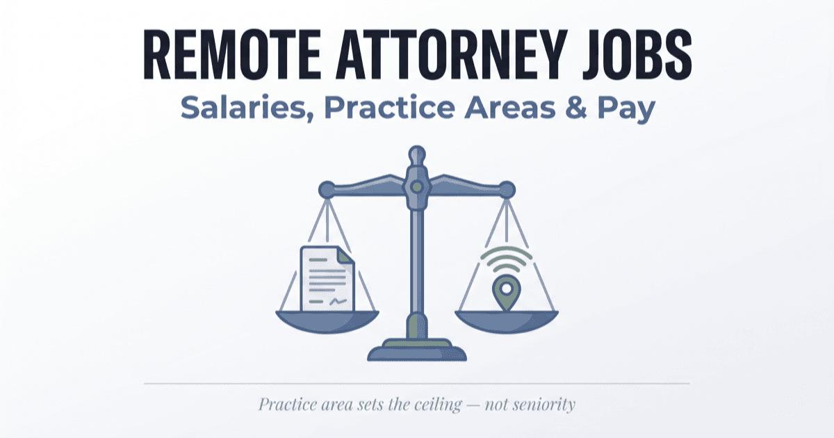 Abstract graphic representing remote legal work with scales of justice and digital document elements on a light background