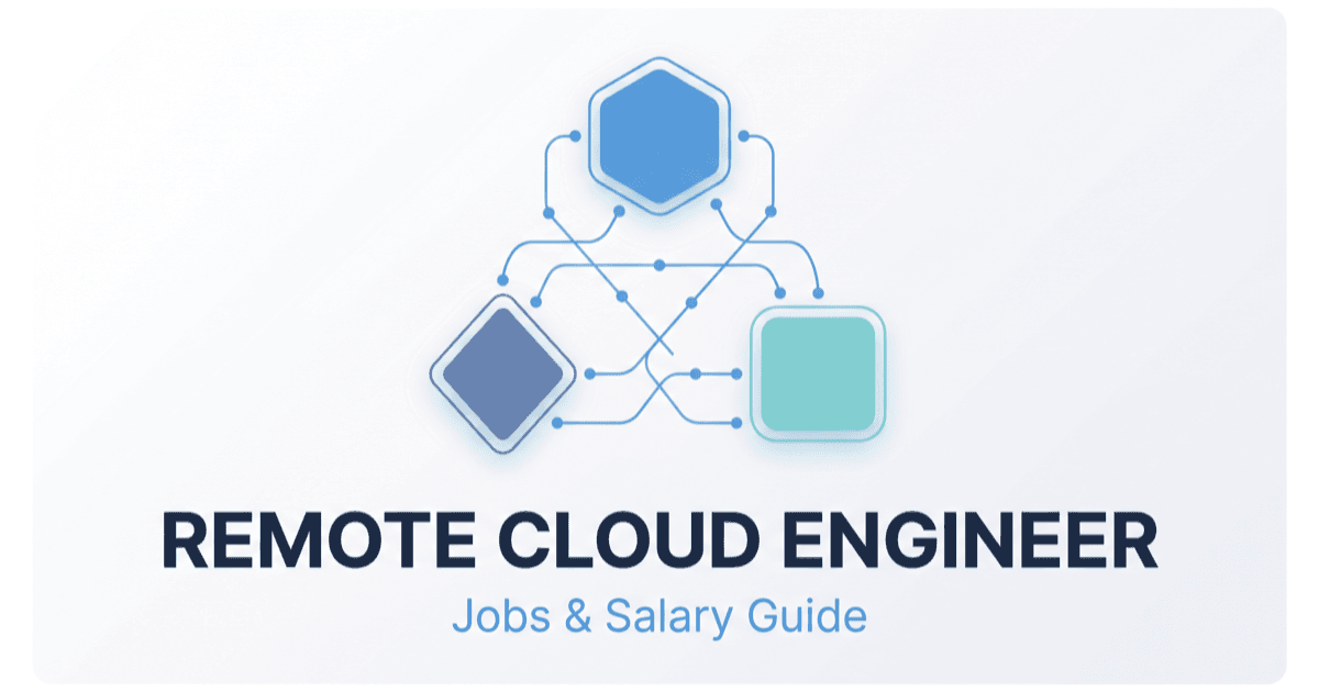 Cloud engineer working remotely with laptop displaying infrastructure architecture diagrams and cloud service dashboards