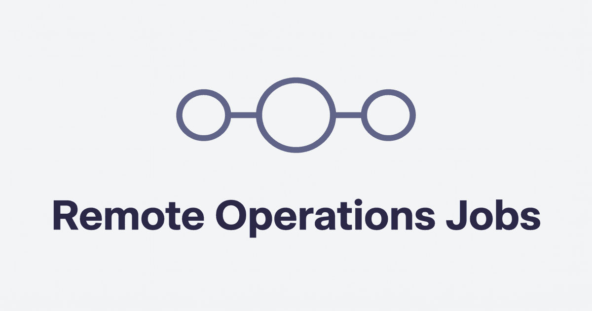 Remote operations jobs title card with a minimal connected-nodes flow icon on a light background